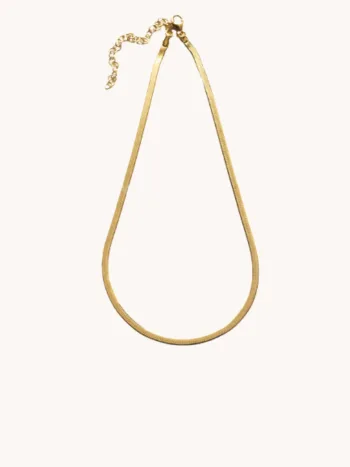 Collar chocker de cadena estilo serpiente. Realizada en plata con baño en oro.