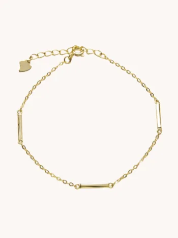Pulsera de cadena con barritas de plata bañado en oro